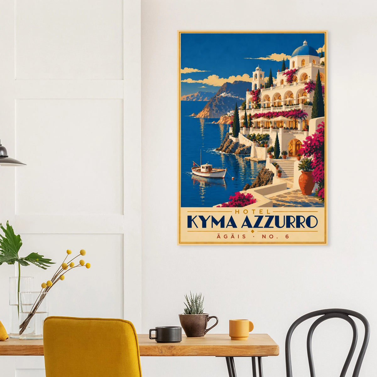 Art-Déco Reiseposter Hotel Kyma Azzurro – Wandbild Ansicht 8