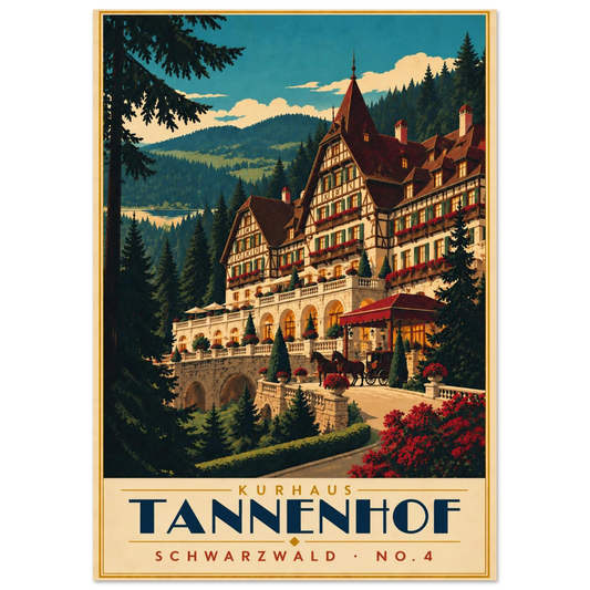 Art-Déco Reiseposter Kurhaus Tannenhof – Wandbild Ansicht 2