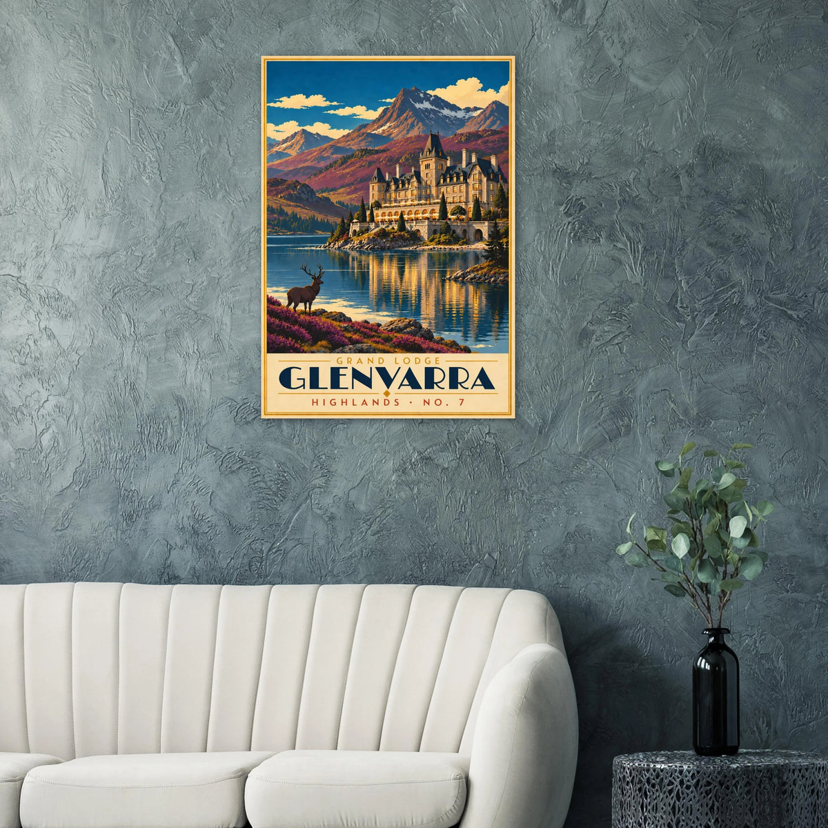 Art-Déco Reiseposter Grand Lodge Glenvarra – Wandbild Ansicht 8