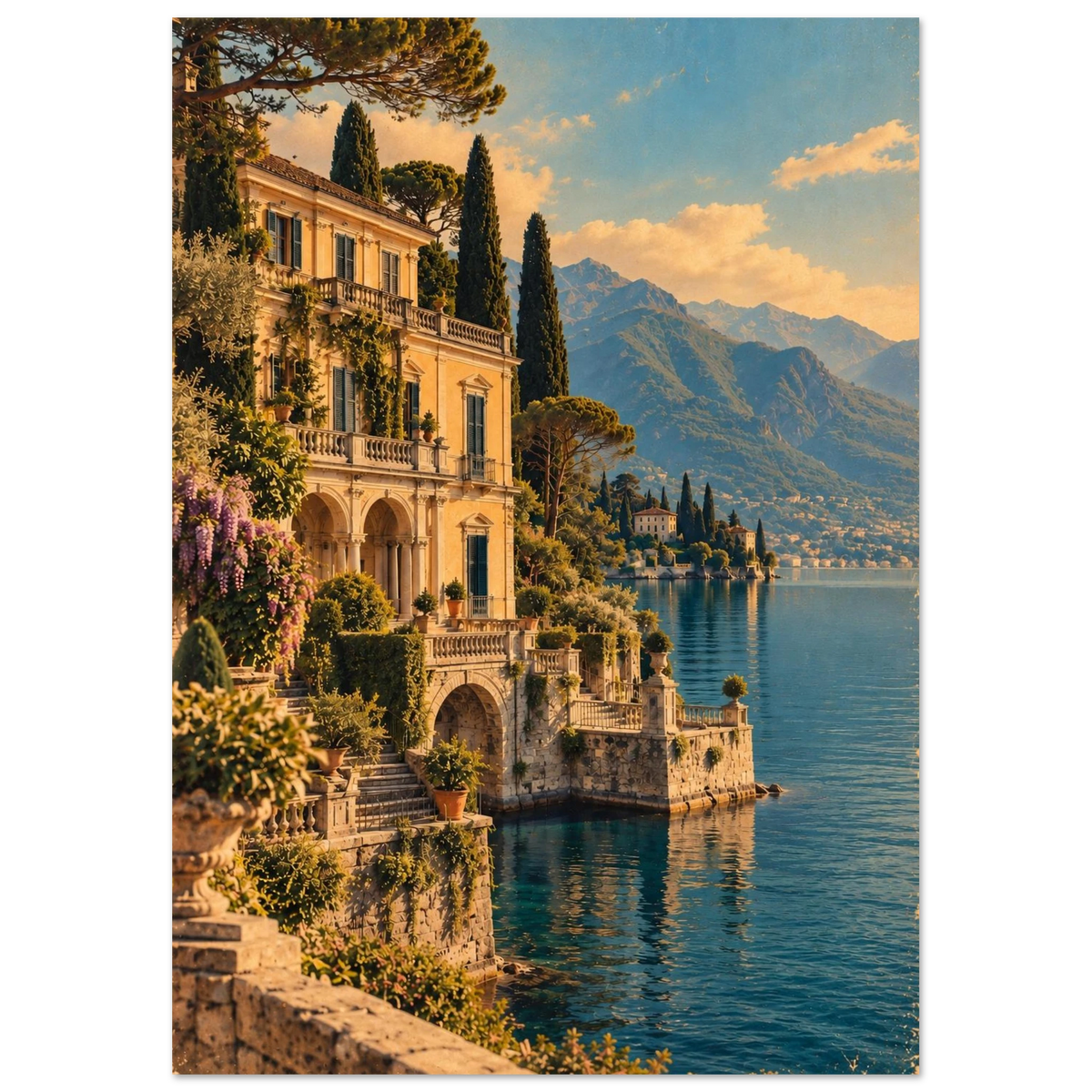 Comer See Poster im Vintage-Postkarten-Stil – Wandbild Ansicht 2