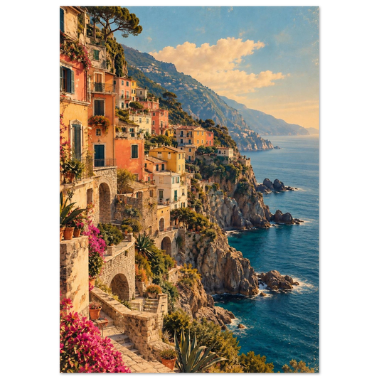 Cinque Terre Poster im Vintage-Postkarten-Stil – Wandbild Ansicht 2