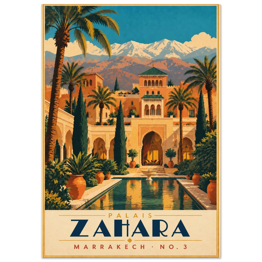 Art-Déco Reiseposter Palais Zahara – Wandbild Ansicht 2