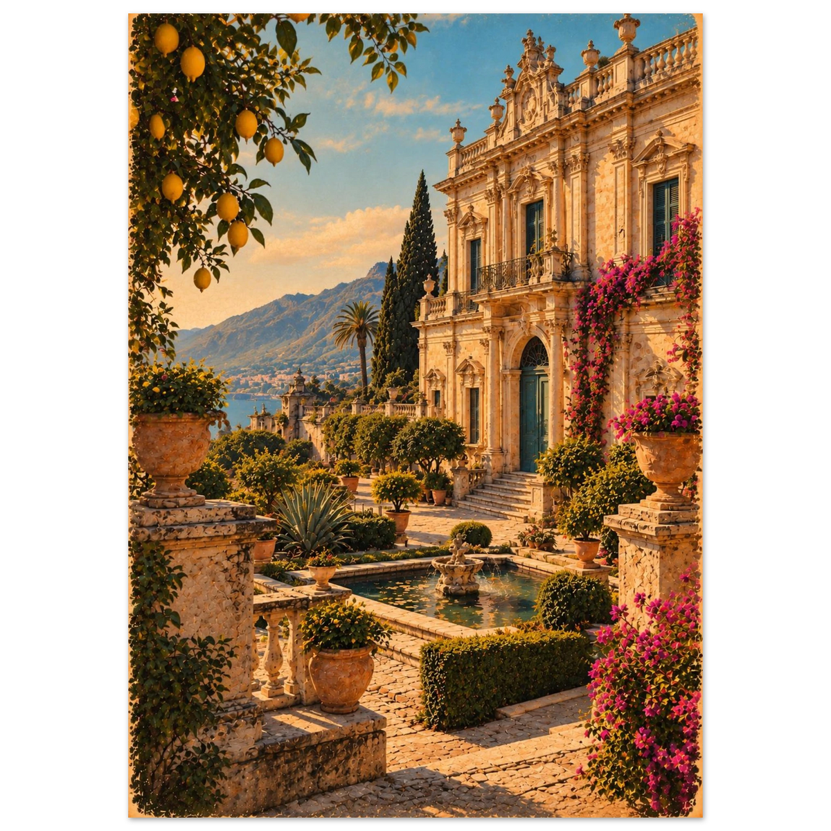 Sizilien Poster im Vintage-Postkarten-Stil – Wandbild Ansicht 3
