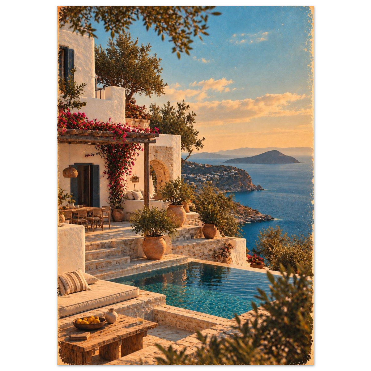 Peloponnes Poster im Vintage-Postkarten-Stil – Wandbild Ansicht 4