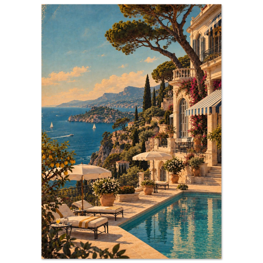 Côte d'Azur Poster im Vintage-Postkarten-Stil – Wandbild Ansicht 2