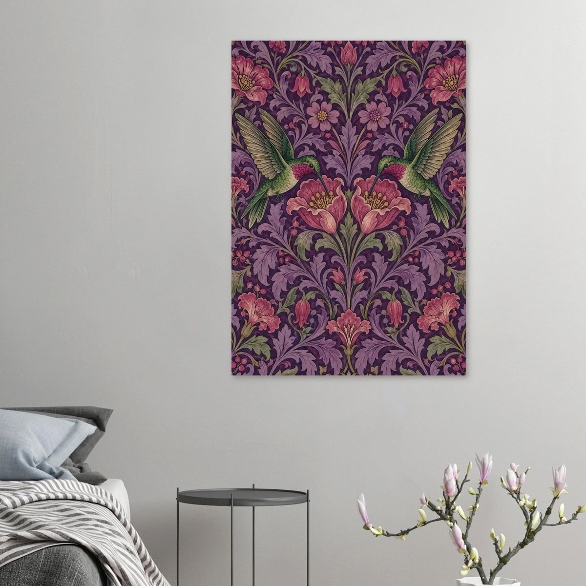 Kolibri Poster im William-Morris-Stil – Wandbild Ansicht 3