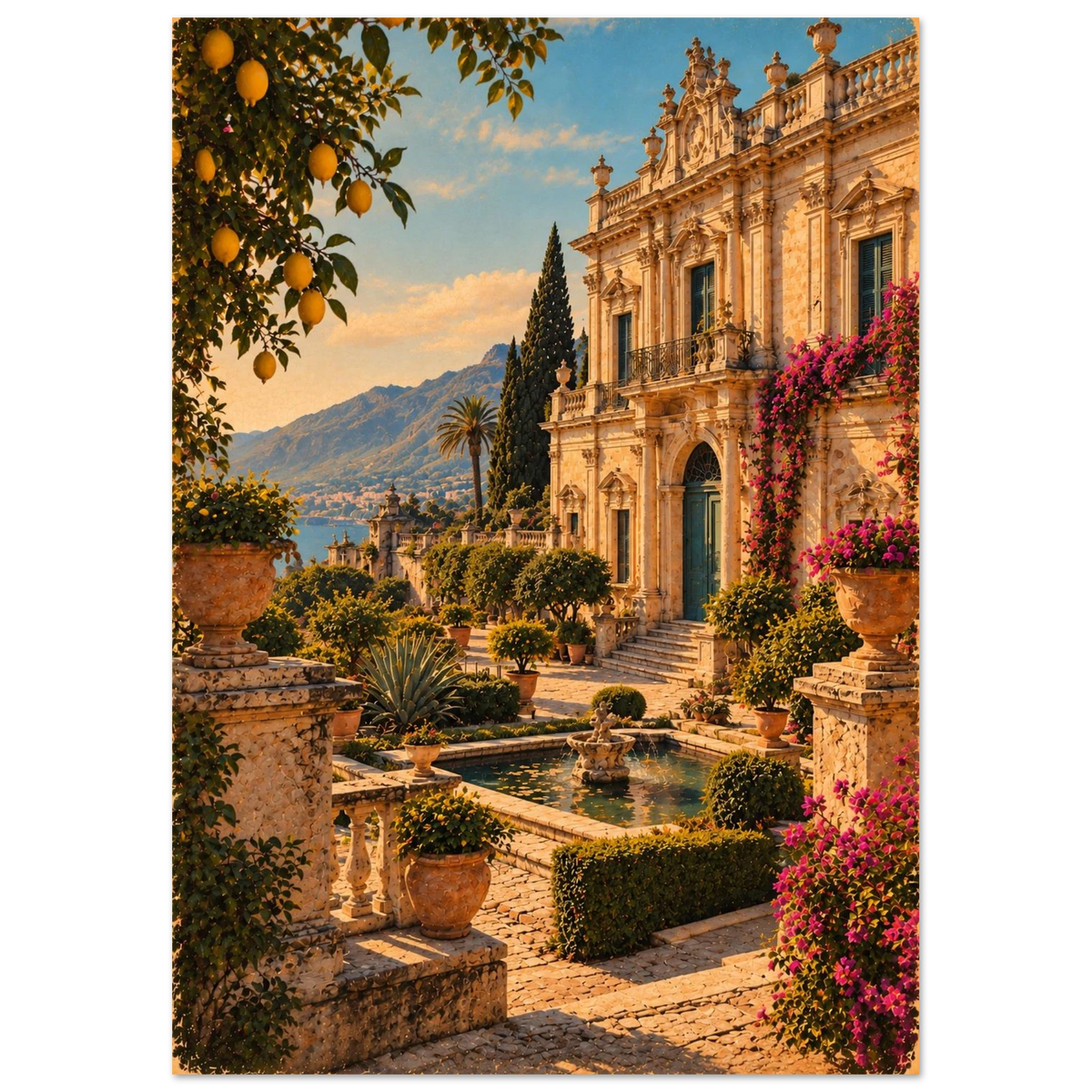 Sizilien Poster im Vintage-Postkarten-Stil – Wandbild Ansicht 4