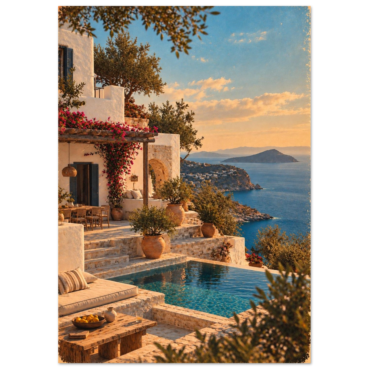 Peloponnes Poster im Vintage-Postkarten-Stil – Wandbild Ansicht 2