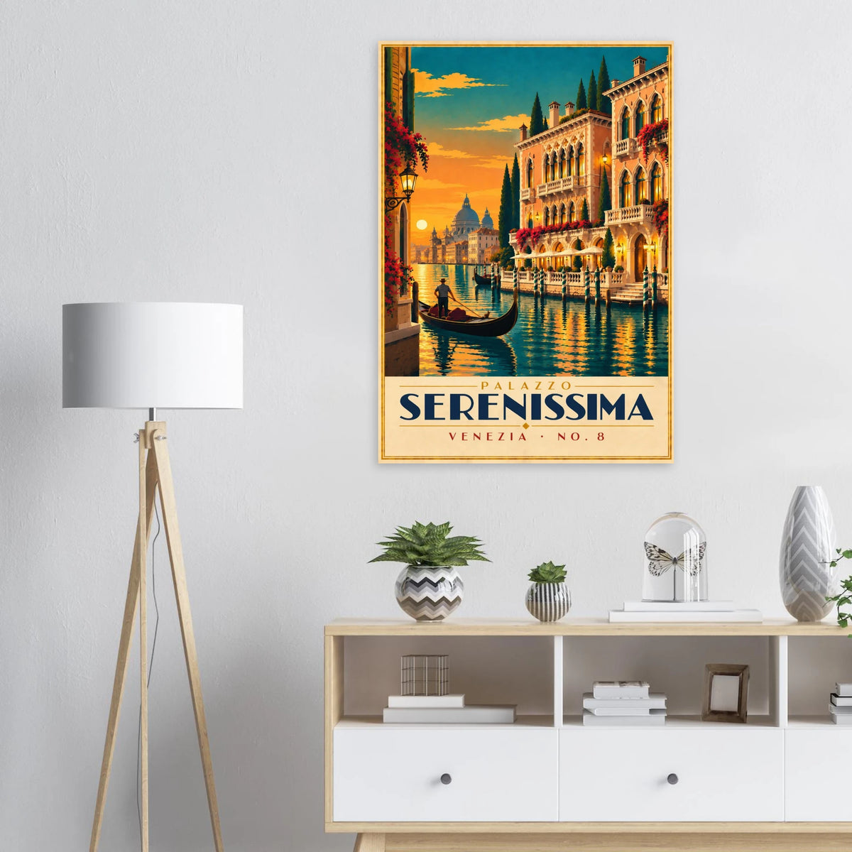 Art-Déco Reiseposter Palazzo Serenissima – Wandbild Ansicht 8