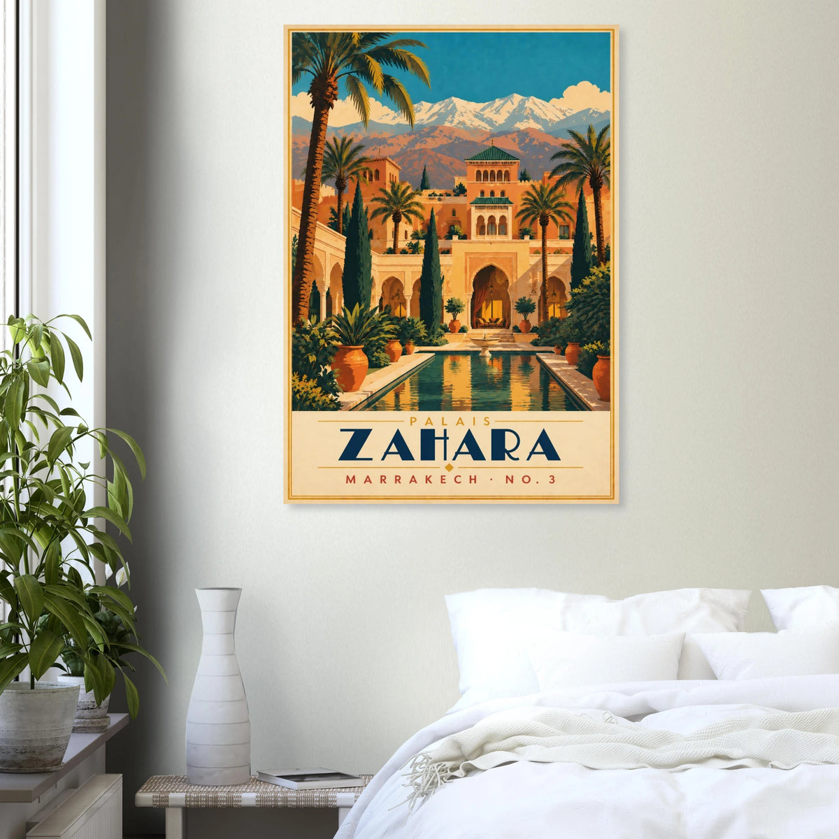 Art-Déco Reiseposter Palais Zahara – Wandbild Ansicht 7