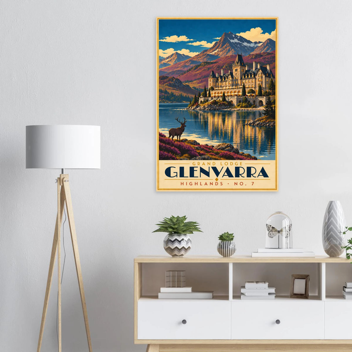 Art-Déco Reiseposter Grand Lodge Glenvarra – Wandbild Ansicht 7