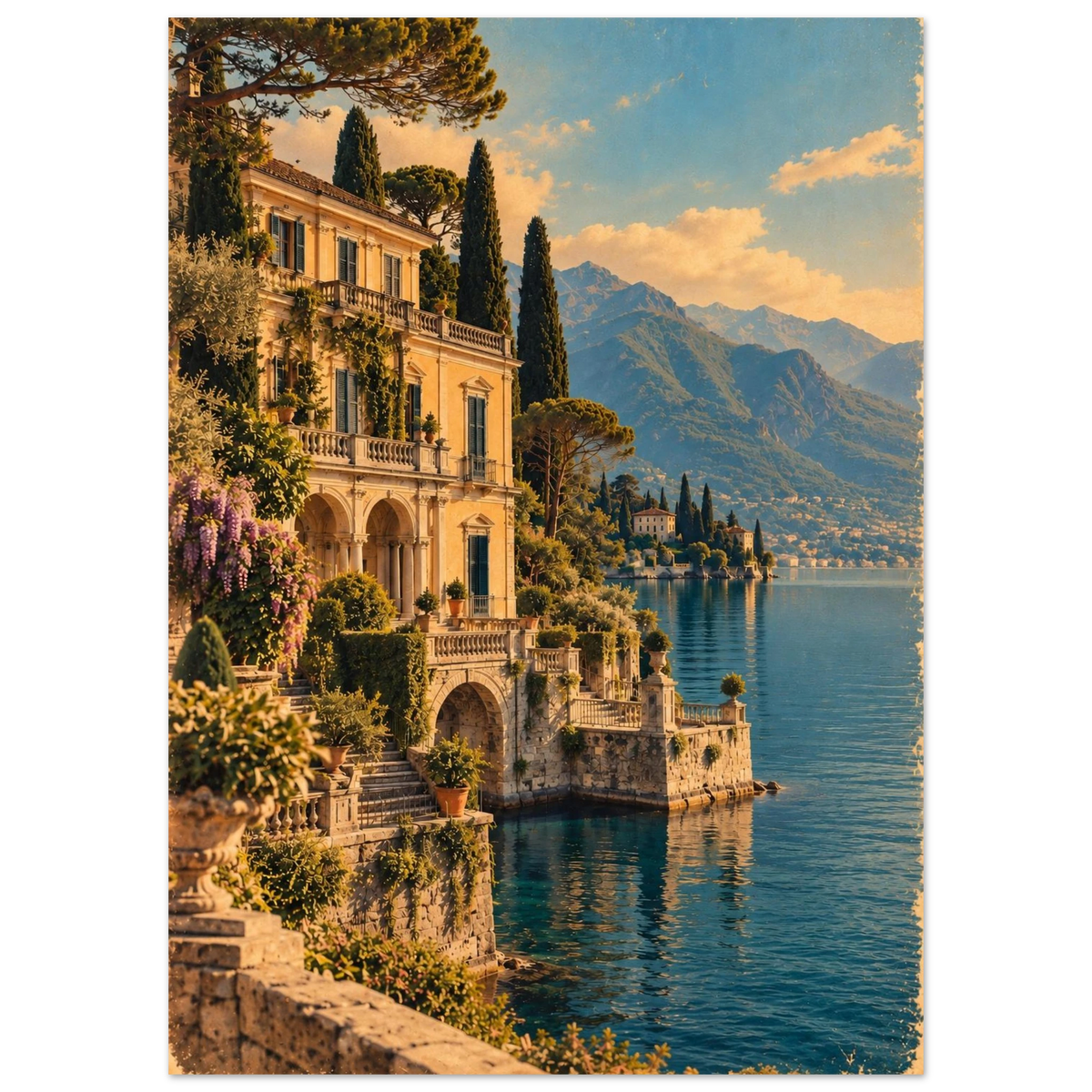 Comer See Poster im Vintage-Postkarten-Stil – Wandbild Ansicht 4
