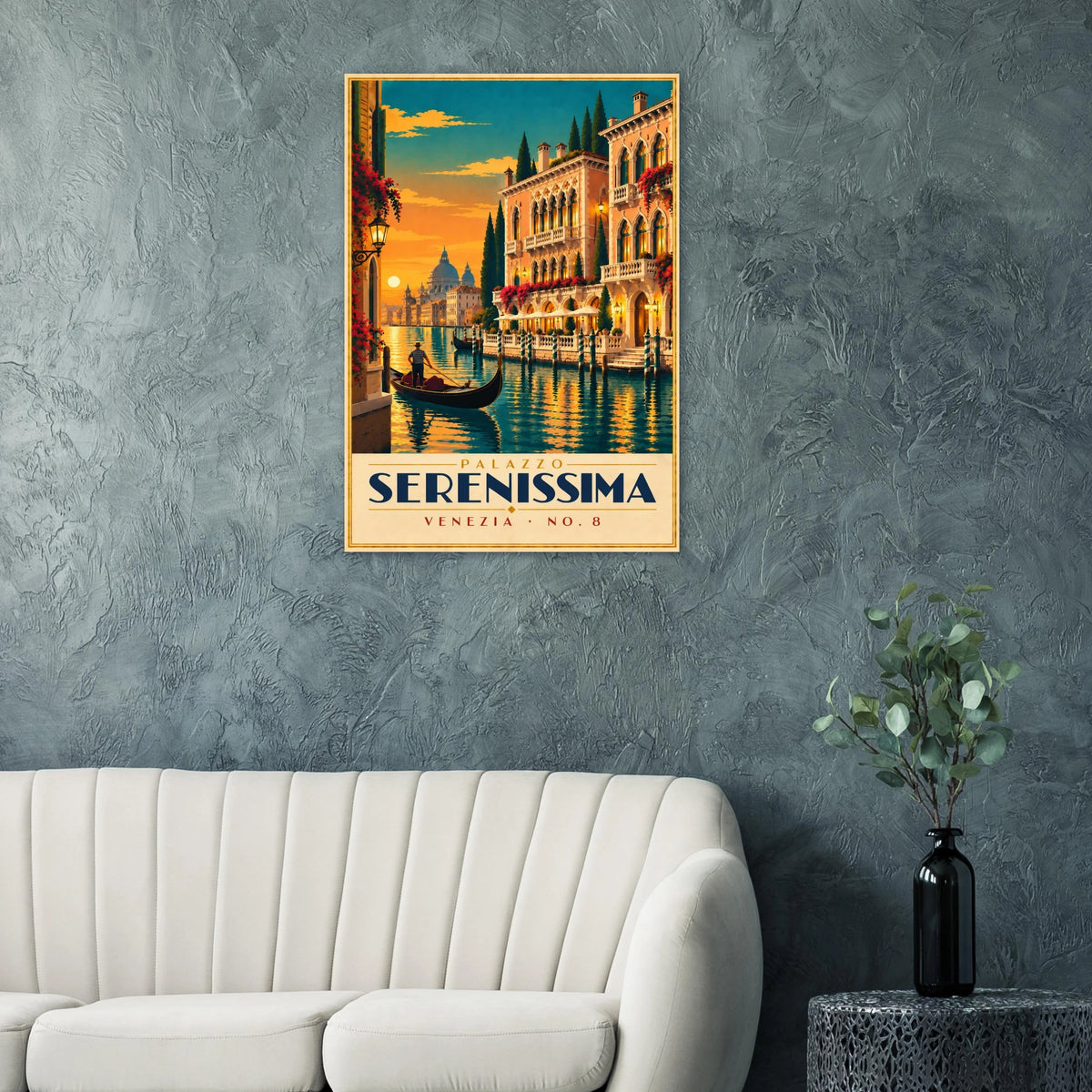 Art-Déco Reiseposter Palazzo Serenissima – Wandbild Ansicht 5