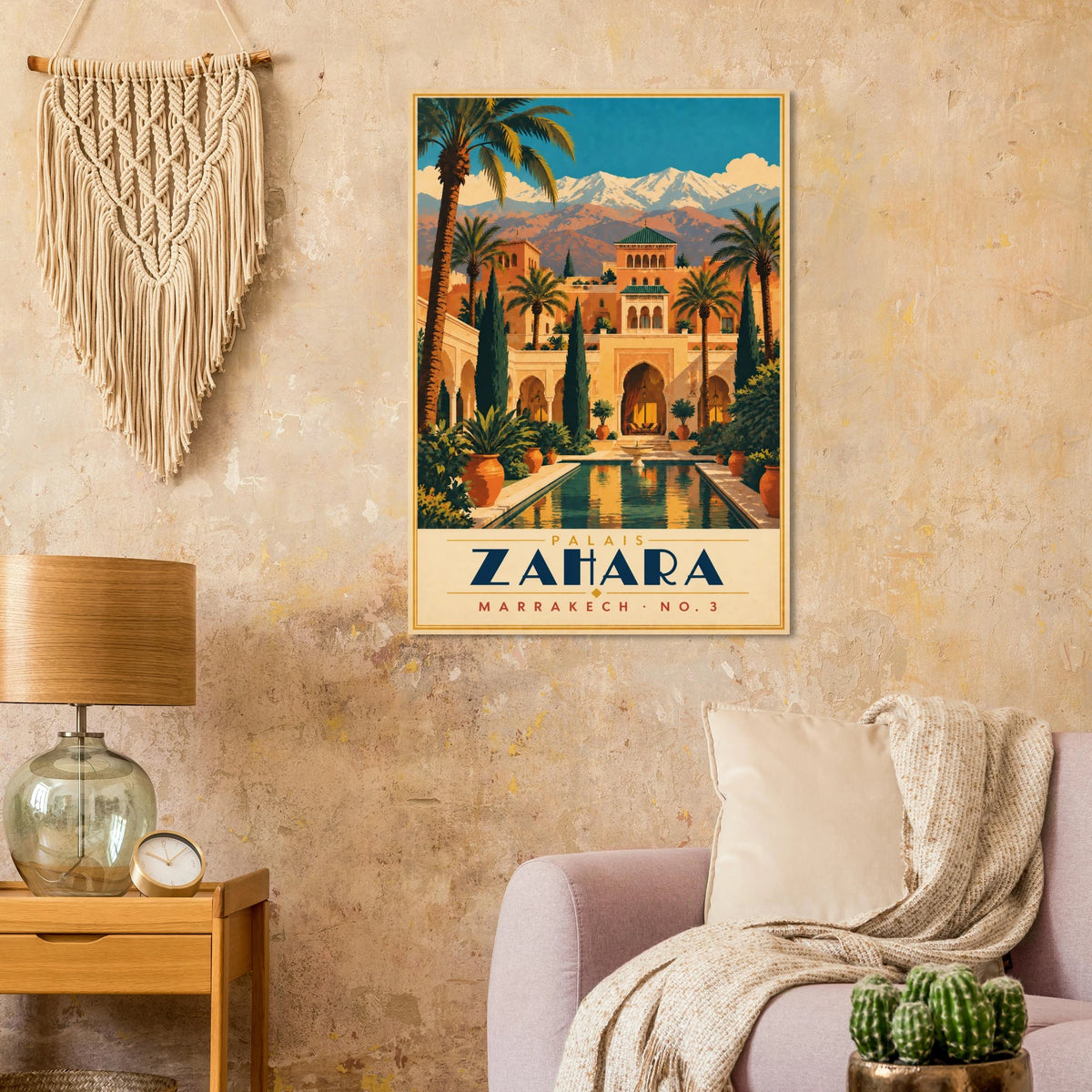 Art-Déco Reiseposter Palais Zahara – Wandbild Ansicht 5