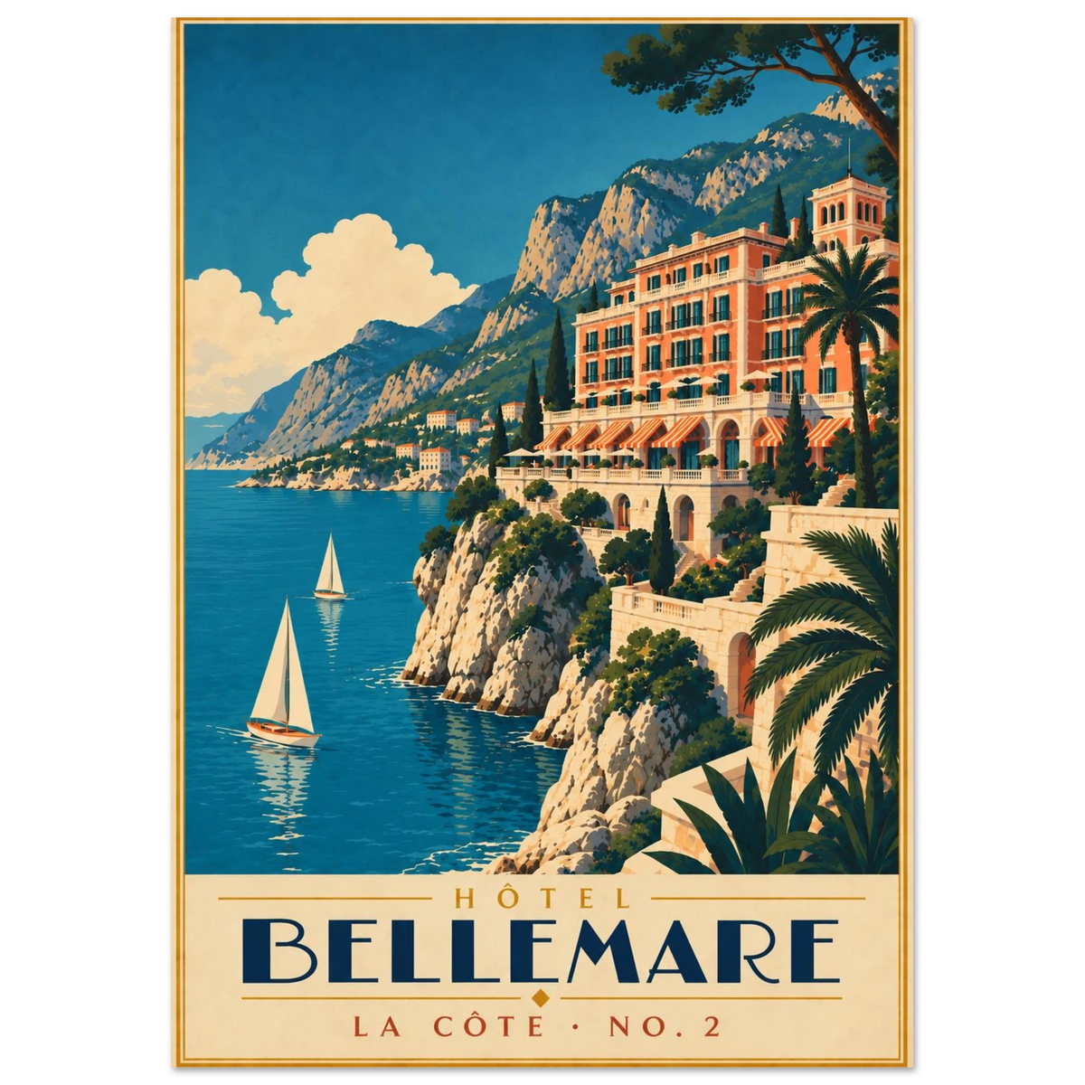 Art-Déco Reiseposter Hôtel Bellemare – Wandbild Ansicht 2