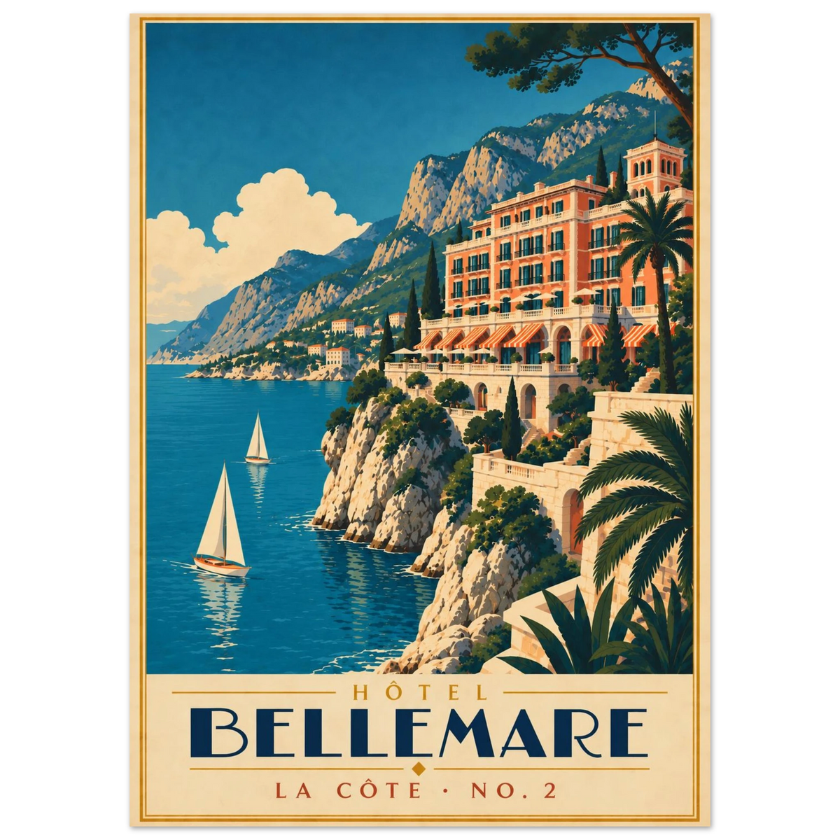 Art-Déco Reiseposter Hôtel Bellemare – Wandbild Ansicht 4