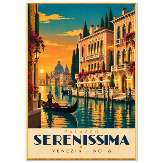 Art-Déco Reiseposter Palazzo Serenissima – Wandbild Ansicht 2