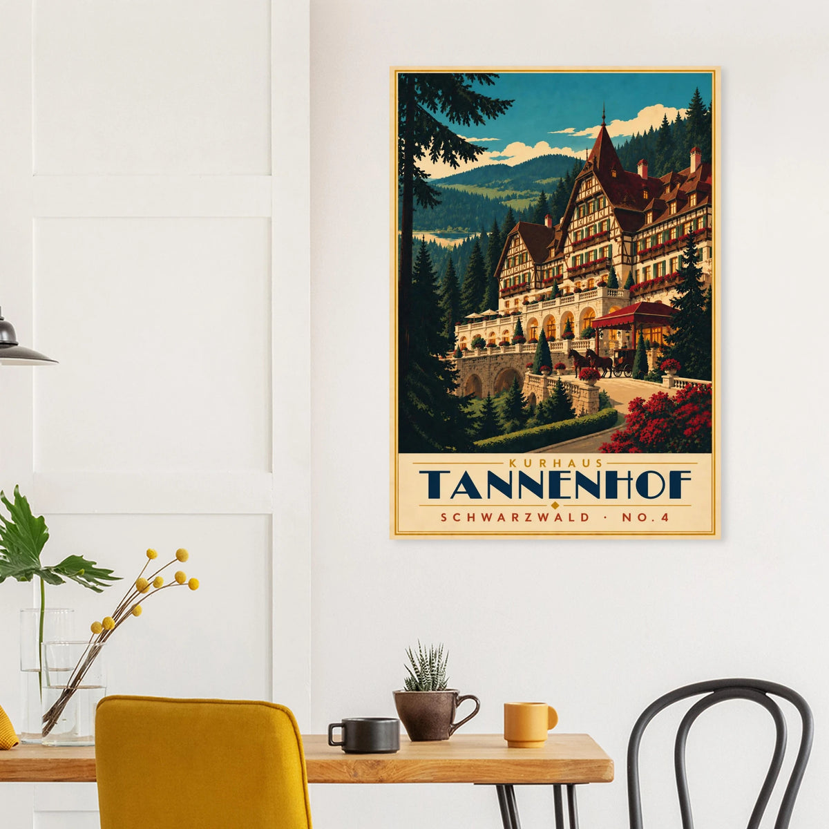 Art-Déco Reiseposter Kurhaus Tannenhof – Wandbild Ansicht 8