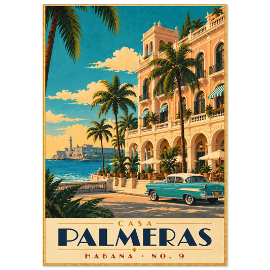 Art-Déco Reiseposter Casa Palmeras – Wandbild Ansicht 2
