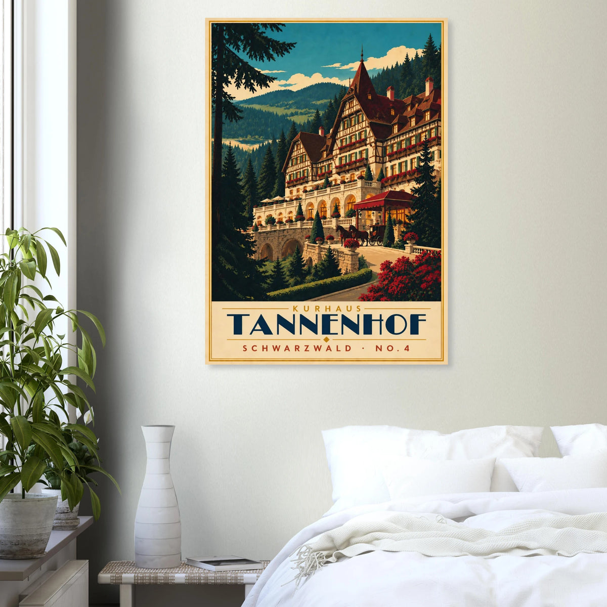 Art-Déco Reiseposter Kurhaus Tannenhof – Wandbild Ansicht 6