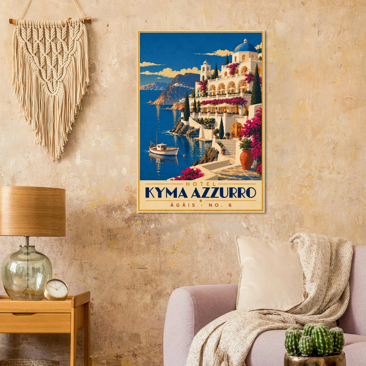 Art-Déco Reiseposter Hotel Kyma Azzurro – Wandbild Ansicht 7