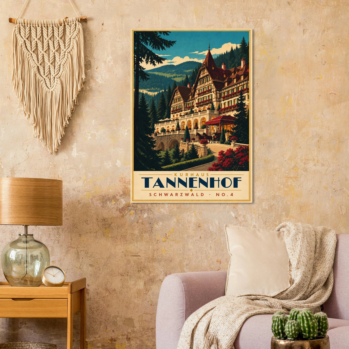 Art-Déco Reiseposter Kurhaus Tannenhof – Wandbild Ansicht 5