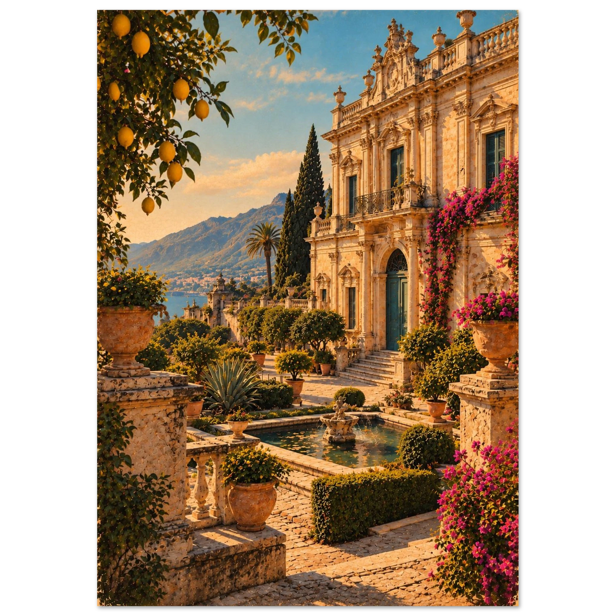 Sizilien Poster im Vintage-Postkarten-Stil – Wandbild Ansicht 2