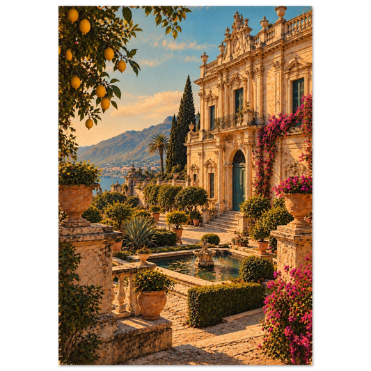 Sizilien Poster im Vintage-Postkarten-Stil – Wandbild Ansicht 2