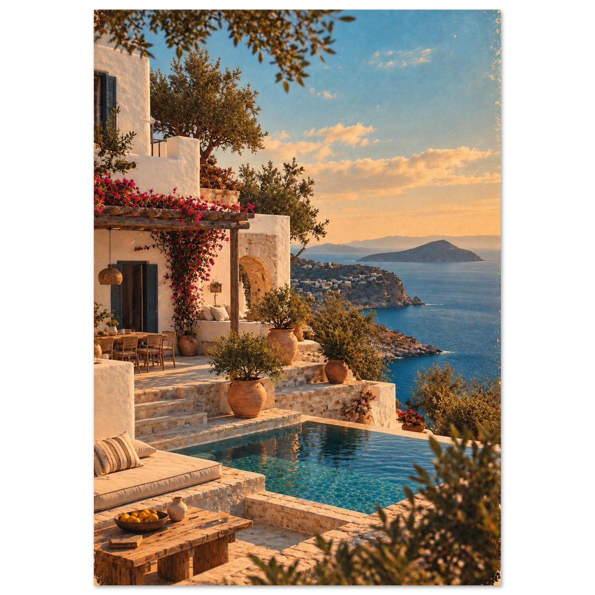 Peloponnes Poster im Vintage-Postkarten-Stil – Wandbild Ansicht 3