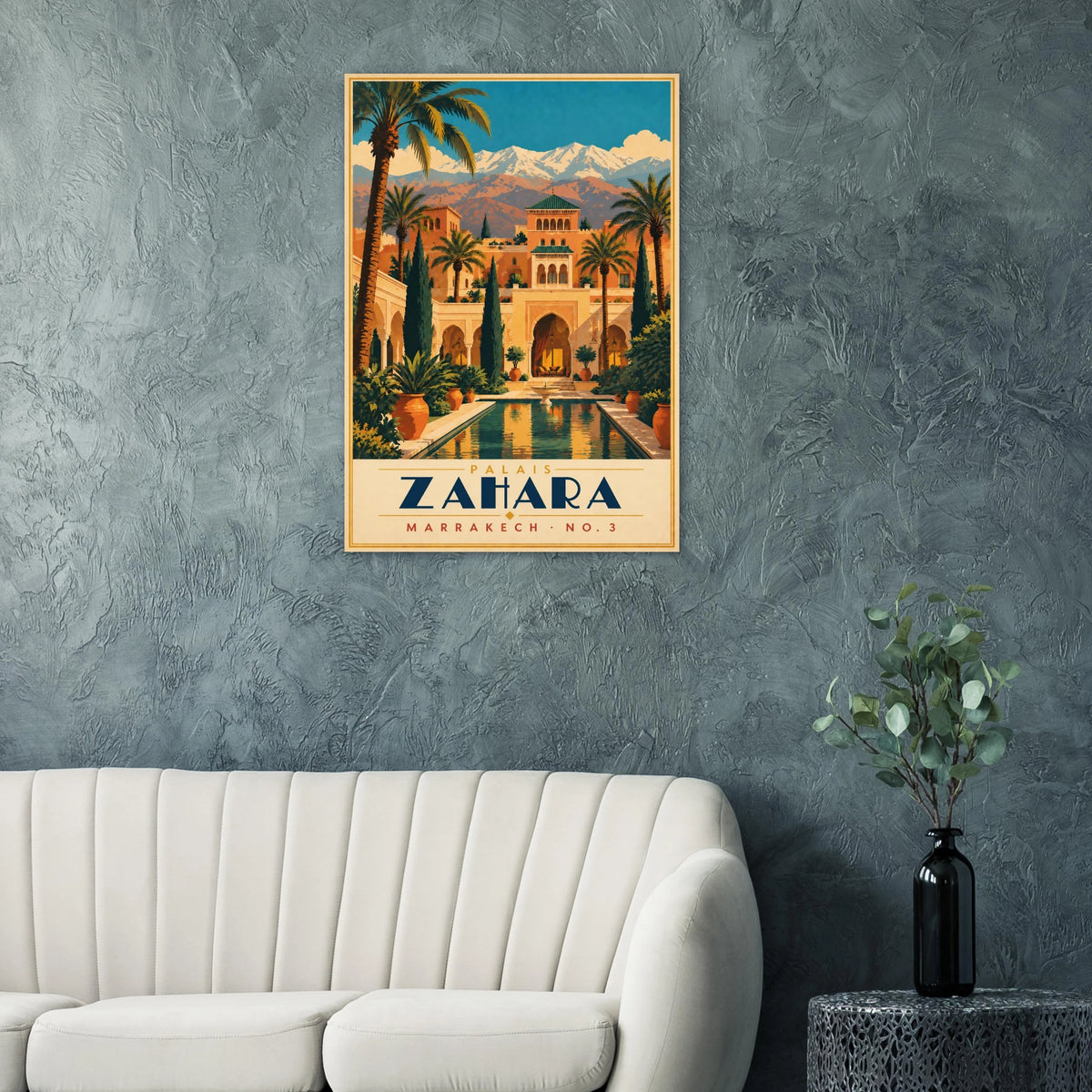 Art-Déco Reiseposter Palais Zahara – Wandbild Ansicht 6