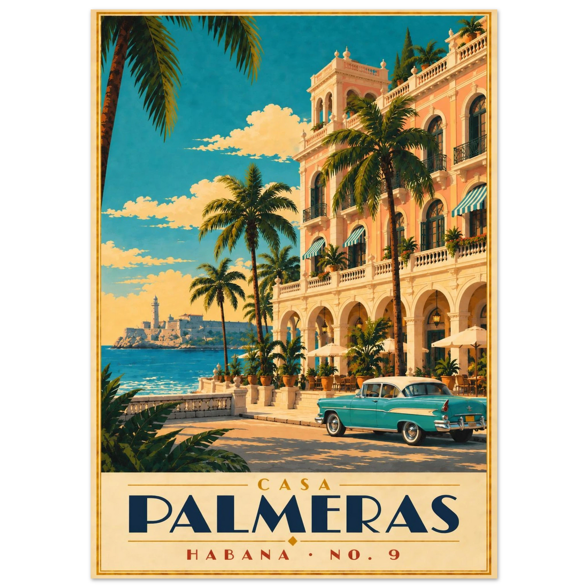 Art-Déco Reiseposter Casa Palmeras – Wandbild Ansicht 3